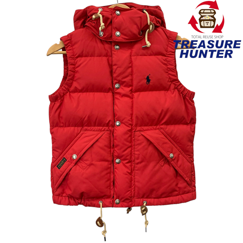 POLO RALPH LAUREN フーディダウンベスト サイズXS レッド ダウン75% フェザー25% ポロ ラルフローレン 【100061004006】