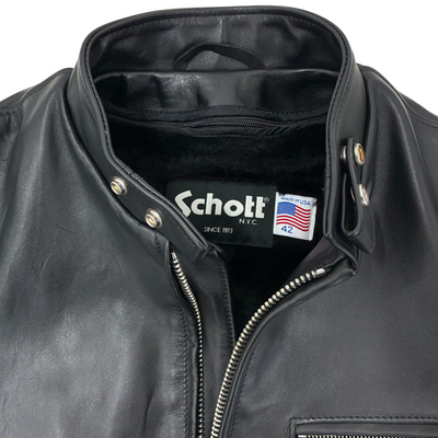 Schott 641RIDERS 牛革 シングルライダースジャケット 7823150021 サイズ42 ブラック ライナー付き アメリカ製 ショット 【100061097007】