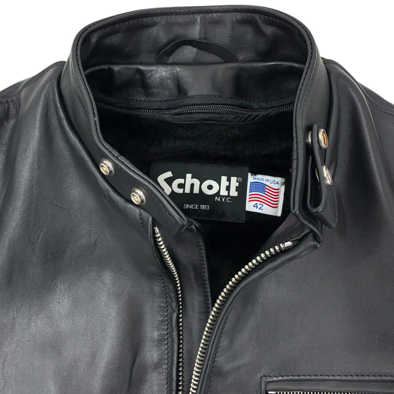 Schott 641RIDERS 牛革 シングルライダースジャケット 7823150021 サイズ42 ブラック ライナー付き アメリカ製 ショット 【100061097007】