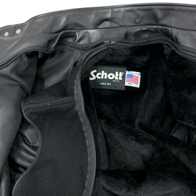 Schott 641RIDERS 牛革 シングルライダースジャケット 7823150021 サイズ42 ブラック ライナー付き アメリカ製 ショット 【100061097007】