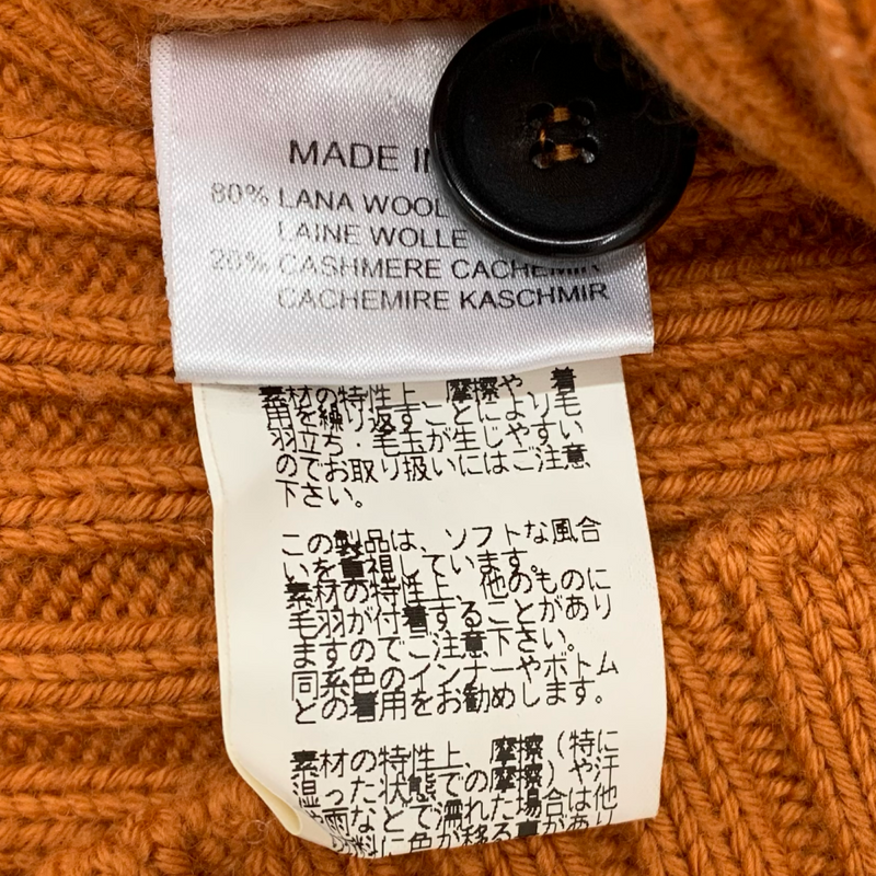 HERMES カシミヤ混ハイネックニット サイズS オレンジ ウール80% カシミヤ20% エルメス 【100061139002】