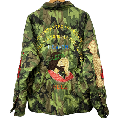 SAINT MICHAEL ベトナムジャンバー SM-A22-0000-036 サイズXL カモ ユーズド加工 23SS セントマイケル 【100061160007】