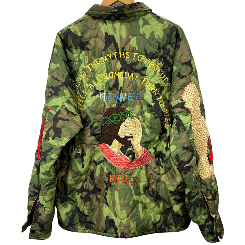 SAINT MICHAEL ベトナムジャンバー SM-A22-0000-036 サイズXL カモ ユーズド加工 23SS セントマイケル 【100061160007】