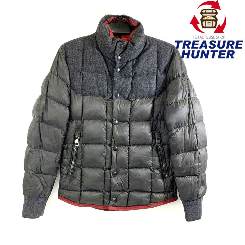 MONCLER(モンクレール) ダウンジャケット A2-091-41376-85-53699 サイズ2（XS相当）グレー×カモフラ ダウン90% 2014年A/Wモデル メンズ 【100061181003】
