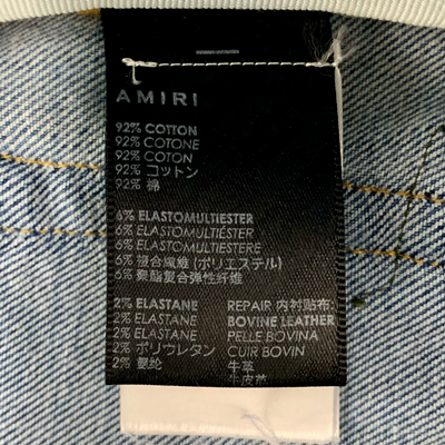 AMIRI×CHEMIST LEATHER STARS JEAN サイズ29(約Sサイズ相当) カーキ グリーン スターパッチ デニムパンツ アミリ×ケミスト 【100061248008】