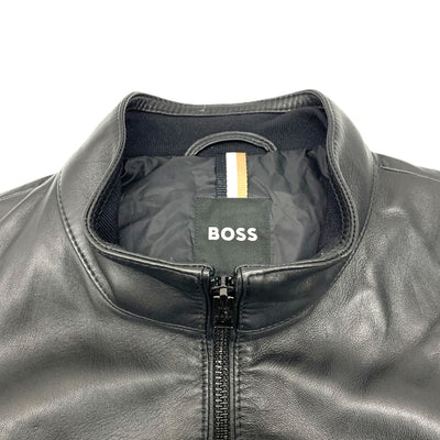 HUGO BOSS(ヒューゴボス) ボンバージャケット サイズ54A (XL相当) ブラック 10244015 シープスキン メンズ 【10061460005】