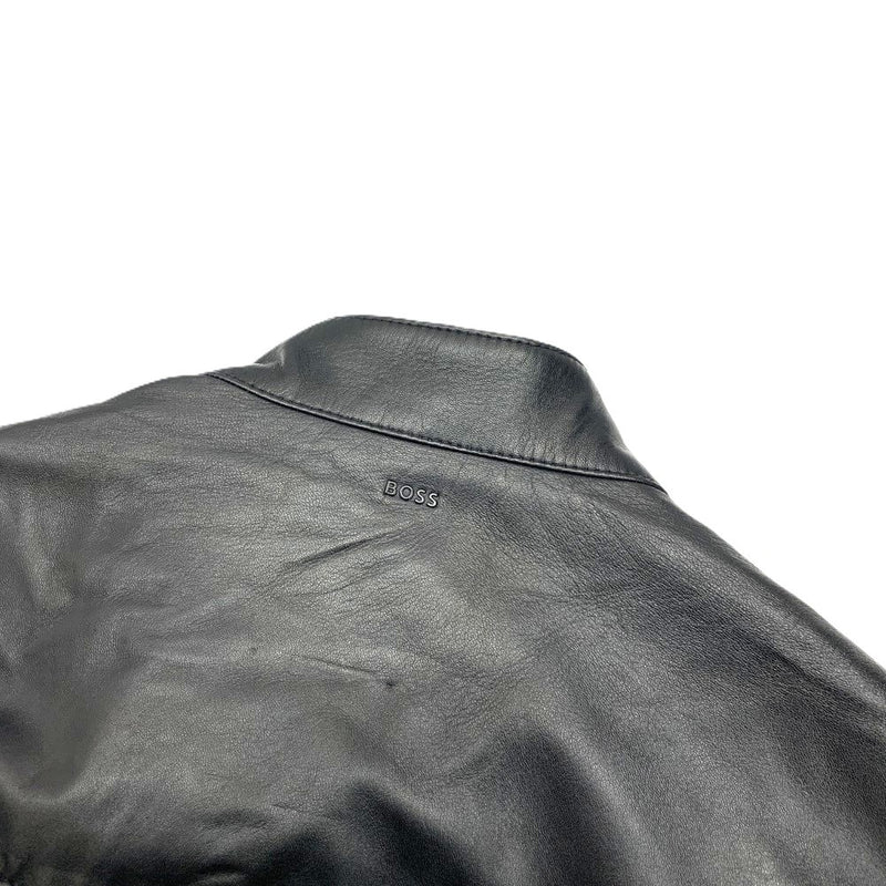 HUGO BOSS(ヒューゴボス) ボンバージャケット サイズ54A (XL相当) ブラック 10244015 シープスキン メンズ 【10061460005】
