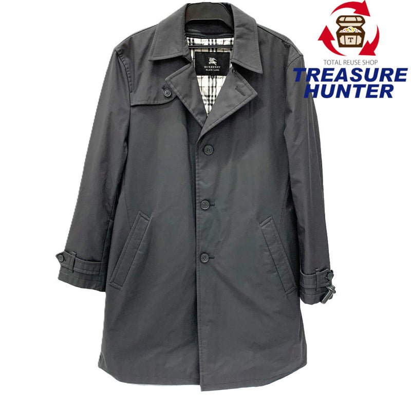 BURBERRY BLACK LABEL(バーバリーブラックレーベル) ステンカラーコート Lサイズ ブラック BMA29-106-09 メンズ 【100061546005】