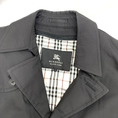BURBERRY BLACK LABEL(バーバリーブラックレーベル) ステンカラーコート Lサイズ ブラック BMA29-106-09 メンズ 【100061546005】