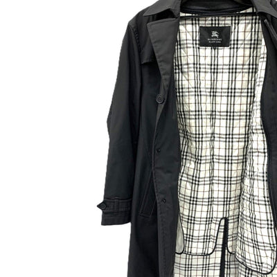 BURBERRY BLACK LABEL(バーバリーブラックレーベル) ステンカラーコート Lサイズ ブラック BMA29-106-09 メンズ 【100061546005】