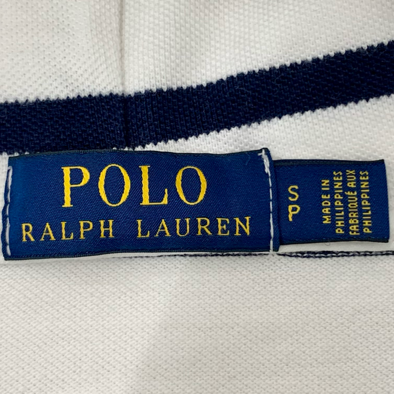 POLO RALPH LAUREN マリンボーダー ポロベア パーカー サイズS ホワイト×ネイビー ポロラルフローレン 【100061711008】