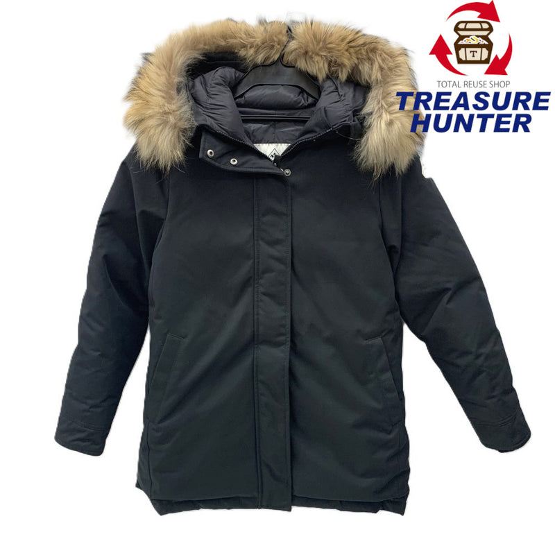 PYRENEX(ピレネックス)　ボルドー　ラクーンファー付きダウンコート　サイズJP40（M～L）ブラック レディース 【100062250005】