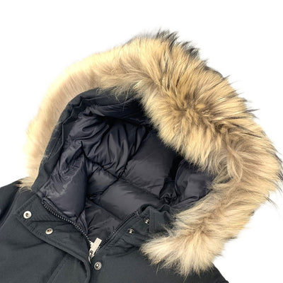 PYRENEX(ピレネックス)　ボルドー　ラクーンファー付きダウンコート　サイズJP40（M～L）ブラック レディース 【100062250005】