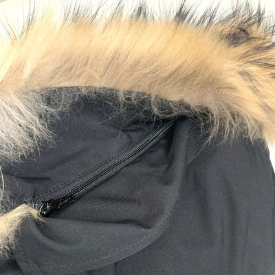 PYRENEX(ピレネックス)　ボルドー　ラクーンファー付きダウンコート　サイズJP40（M～L）ブラック レディース 【100062250005】