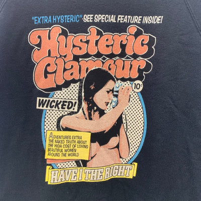 HYSTERIC GLAMOUR(ヒステリックグラマー) COMIC WOMAN pt スウェット サイズL ブラック メンズ トップス 【100062327003】