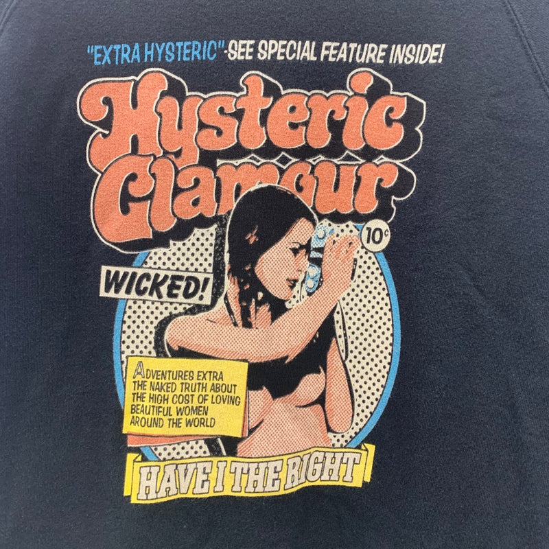 HYSTERIC GLAMOUR(ヒステリックグラマー) COMIC WOMAN pt スウェット サイズL ブラック メンズ トップス 【100062327003】