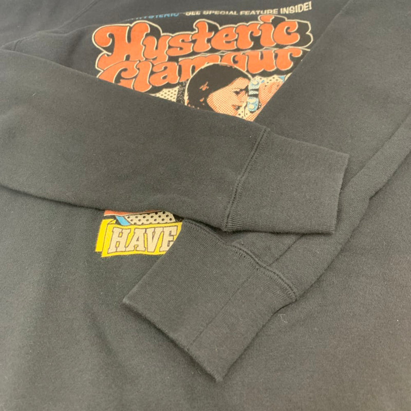 HYSTERIC GLAMOUR(ヒステリックグラマー) COMIC WOMAN pt スウェット サイズL ブラック メンズ トップス 【100062327003】