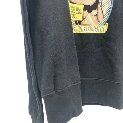 HYSTERIC GLAMOUR(ヒステリックグラマー) COMIC WOMAN pt スウェット サイズL ブラック メンズ トップス 【100062327003】