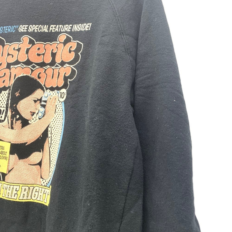 HYSTERIC GLAMOUR(ヒステリックグラマー) COMIC WOMAN pt スウェット サイズL ブラック メンズ トップス 【100062327003】