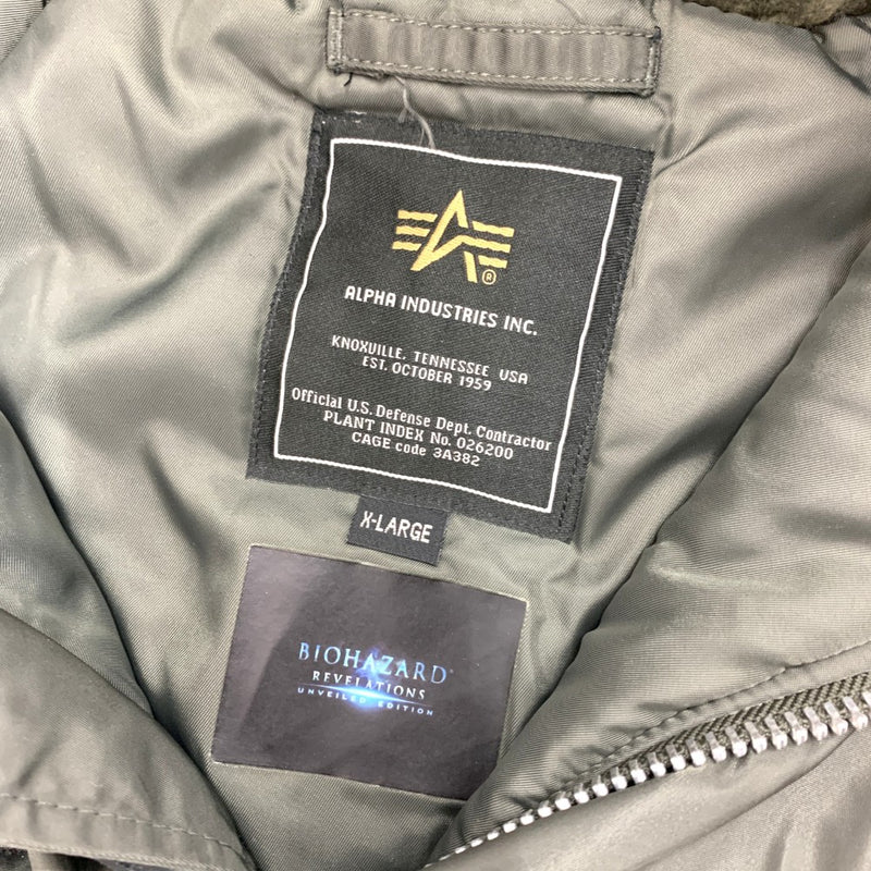 ALPHA INDUSTRIES フライトジャケット　サイズXL　カーキ　バイオハザード　リベレーションズ　アンベールド　エディション　メンズ 【100062428005】