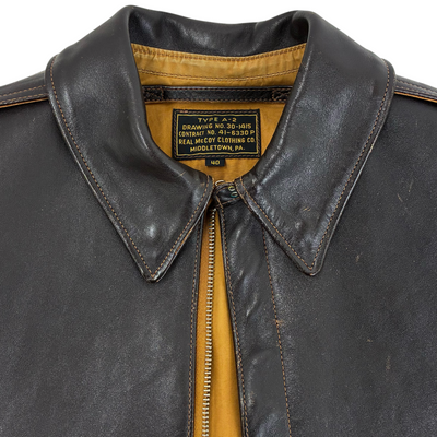The REAL McCOY'S 馬革 フライトジャケット A-2 41-6330 サイズ40(約Lサイズ相当) ブラウン ザ リアルマッコイズ 【100062463008】