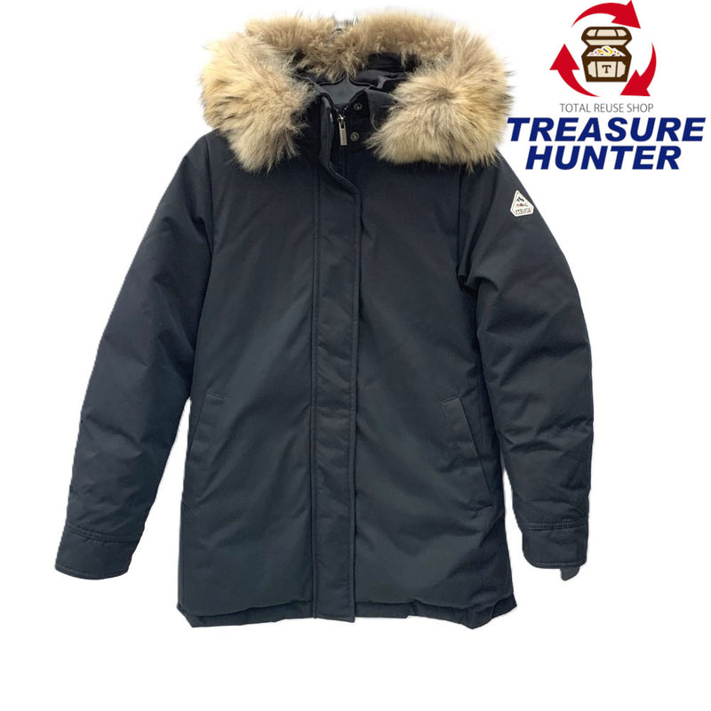 PYRENEX(ピレネックス)　ボルドー　ラクーンファー付きダウンコート　サイズJP38（M）ブラック レディース 【100062475005】