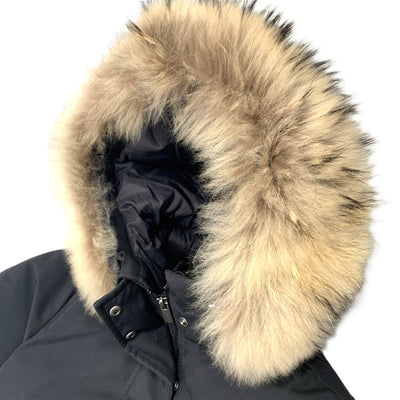 PYRENEX(ピレネックス)　ボルドー　ラクーンファー付きダウンコート　サイズJP38（M）ブラック レディース 【100062475005】