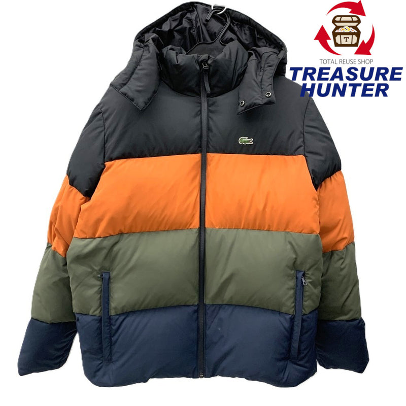 LACOSTE（ラコステ） ダウンジャケット　サイズUS M　マルチカラー（オレンジ/カーキ/ネイビー）　BH9358 メンズアウター 【100062661005】