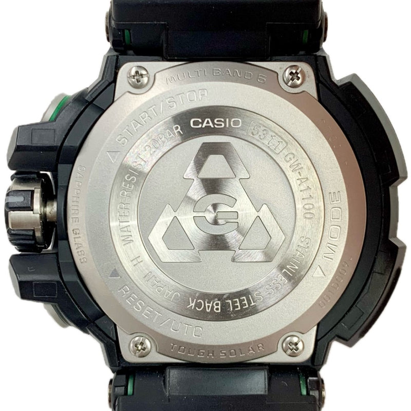 CASIO G-SHOCK MASTER OF G GRAVITYMASTER(グラビティマスター) 電波ソーラー 腕時計 GW-A1100-1A3JF ブラック×グリーン 20気圧防水 カシオ 【101050420007】