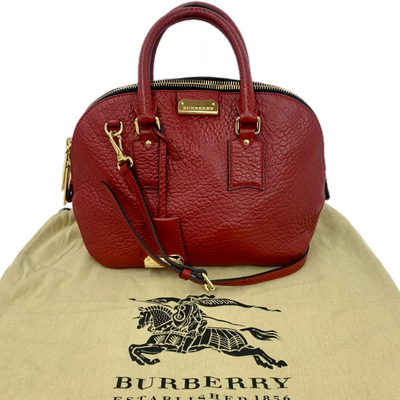 BURBERRY エンボスドレザー 2wayバッグ 3939310 レッド ハンドバッグ バーバリー 【101053331007】