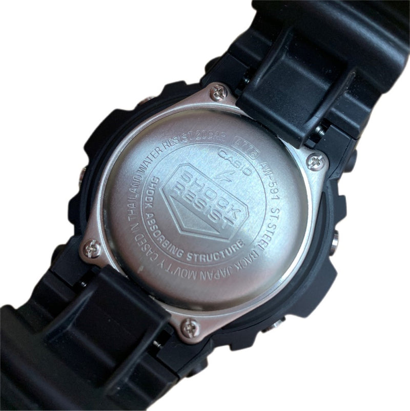 G-SHOCK 腕時計 AW-591 ブラック×ブルーメタルベゼル クォーツ  20気圧防水  メンズ ウォッチ CASIO 【101053768005】