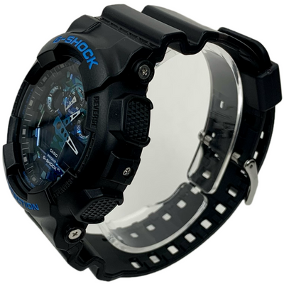 CASIO G-SHOCK クォーツ腕時計 GA-100CB-1ADR ブラック×ブルー 20気圧防水 カシオ 【101054210007】