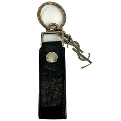 SAINT LAURENT レザー キーリング ブラック サンローラン 【101055895007】