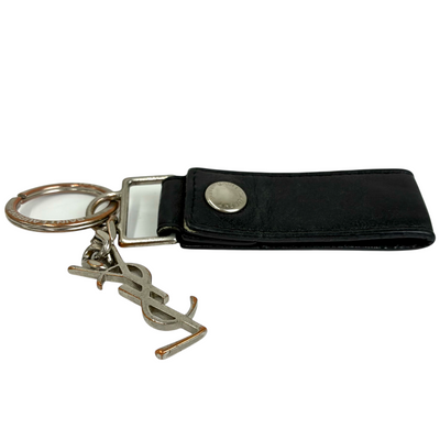 SAINT LAURENT レザー キーリング ブラック サンローラン 【101055895007】