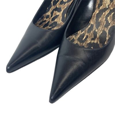 DOLCE & GABBANA パンプス サイズ 36 1/2  23.5cm ブラック 内ヒョウ柄 ヒール約5cm ドルチェ&ガッバーナレディース シューズ 【101056269001】