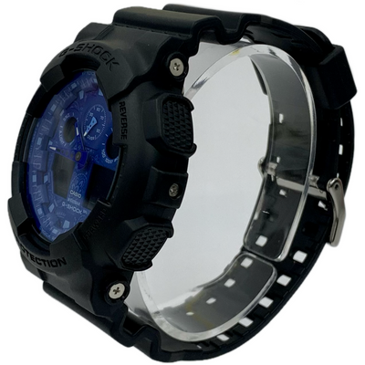 CASIO G-SHOCK クォーツ 腕時計 GA-100BP-1AJF ブラック×ブルー ペイズリー 10気圧防水 カシオ 【101056569007】