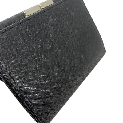 BURBERRY バーバリー 三つ折り財布 がま口 ブラック レザー ウォレット レディース 財布 【101057399008】