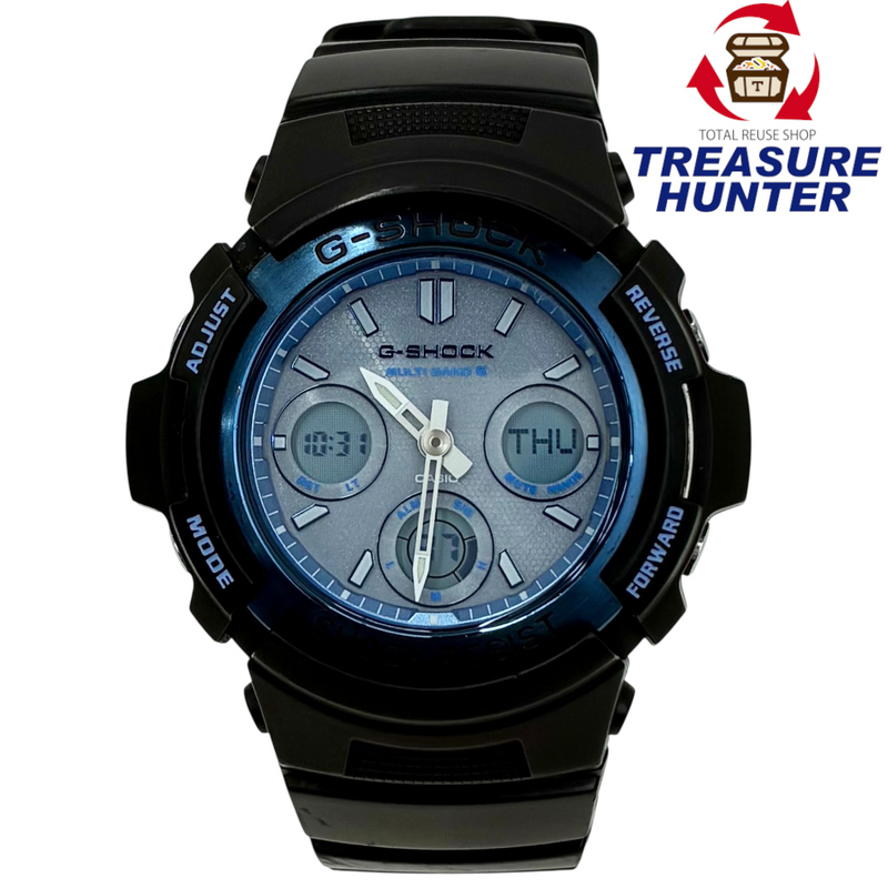 CASIO G-SHOCK FIRE PACKAGE タフソーラー電波 腕時計 AWG-M100SF-2AJR 限定モデル ブラック×ブルー 20気圧防水 カシオ 【101057459007】