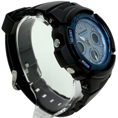 CASIO G-SHOCK FIRE PACKAGE タフソーラー電波 腕時計 AWG-M100SF-2AJR 限定モデル ブラック×ブルー 20気圧防水 カシオ 【101057459007】