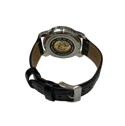 LOBOR ロバー 腕時計 LB1016M ブラック×ホワイト レザー×ステンレススチール 5気圧防水 メンズ ウォッチ 【101057508003】