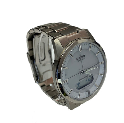 G-SHOCK 腕時計 LCW-M170T LINEAGE ソーラー電波時計 クォーツ シルバー×ホワイト文字盤  マルチバンド6 メンズ ウォッチ CASIO 【101057933005】