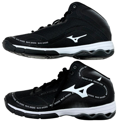 mizuno ウェーブダイバース DE2 フィットネスシューズ K1GF237409 サイズ25cm ブラック×ホワイト ミズノ 【101057973008】