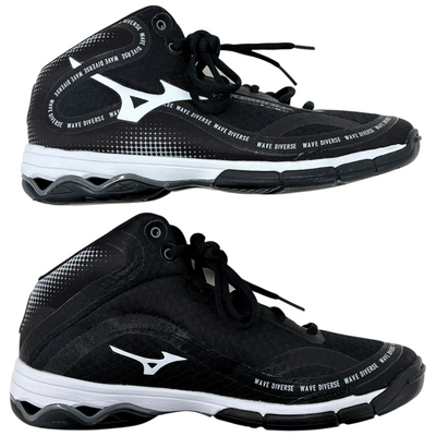 mizuno ウェーブダイバース DE2 フィットネスシューズ K1GF237409 サイズ25cm ブラック×ホワイト ミズノ 【101057973008】