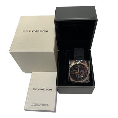 EMPORIO ARMANI エンポリオアルマーニ 腕時計 AR5905 クロノグラフ ブラック クォーツ メンズ ウォッチ 【101058468005】