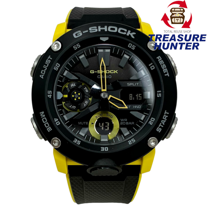 CASIO G-SHOCK カーボンコアガード構造 クォーツ 腕時計 GA-2000-1A9JF ブラック×イエロー 20気圧防水 23年12月購入 カシオ 【101058512007】