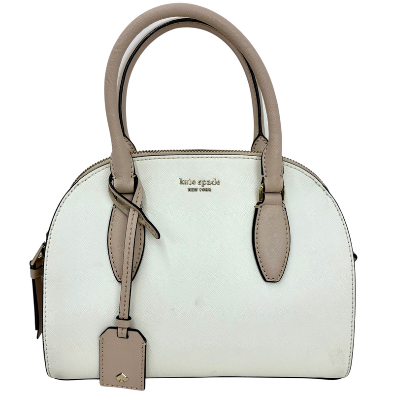 kate spade レイリー ミディアムドームサッチェル WKRU5947 ホワイト×ベージュ 2wayバッグ ケイトスペード 【101058703008】