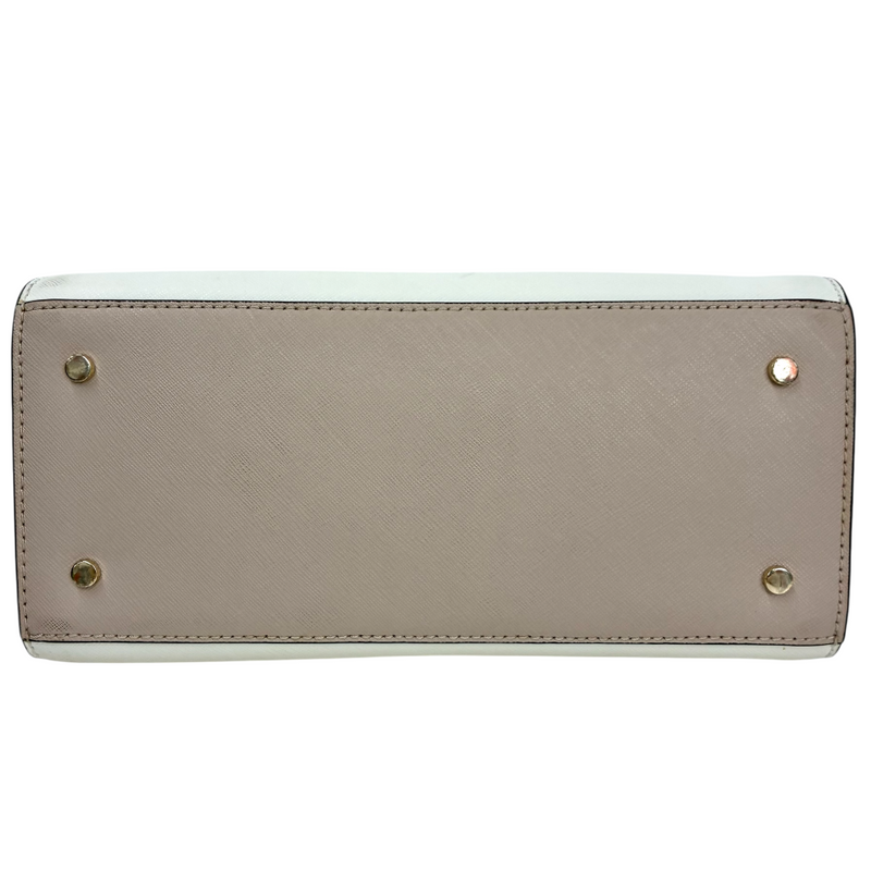 kate spade レイリー ミディアムドームサッチェル WKRU5947 ホワイト×ベージュ 2wayバッグ ケイトスペード 【101058703008】