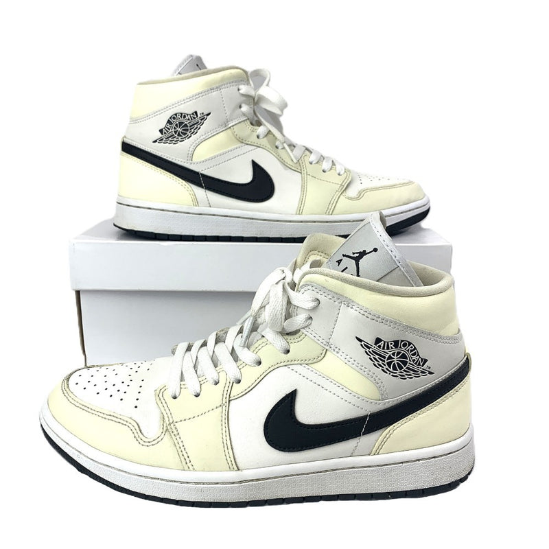NIKE(ナイキ)　ウィメンズ エアジョーダン1 ミッド サイズ27.5cm ココナッツミルク×ブラック BQ6472-121 スニーカー シューズ 【101058808003】