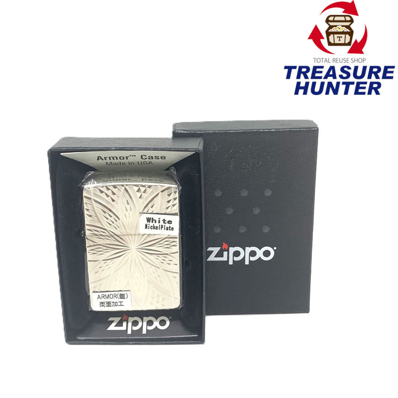 ZIPPO  アーマーケース　両面加工　シルバーカラー　箱あり 【101058816001】