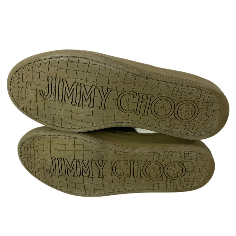 JIMMY CHOO ジミーチュウ スニーカー サイズ40 約25cm ホワイト×ブラウン レディース シューズ 【101058925008】